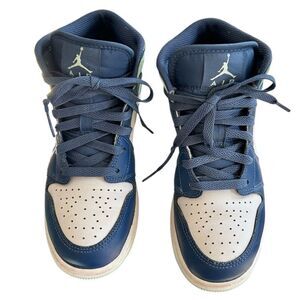 Nike Air Jordan 1 Old School Retro Blue and Light Green High Tops Size 4.5Y W6